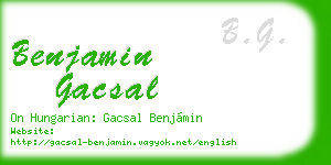 benjamin gacsal business card