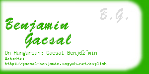 benjamin gacsal business card